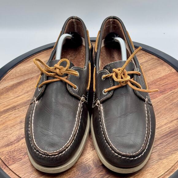 SPERRY Top Sider Boat Shoe Men\'s Size 13M STS14051 Waterloo Tan Laces 2 Eye